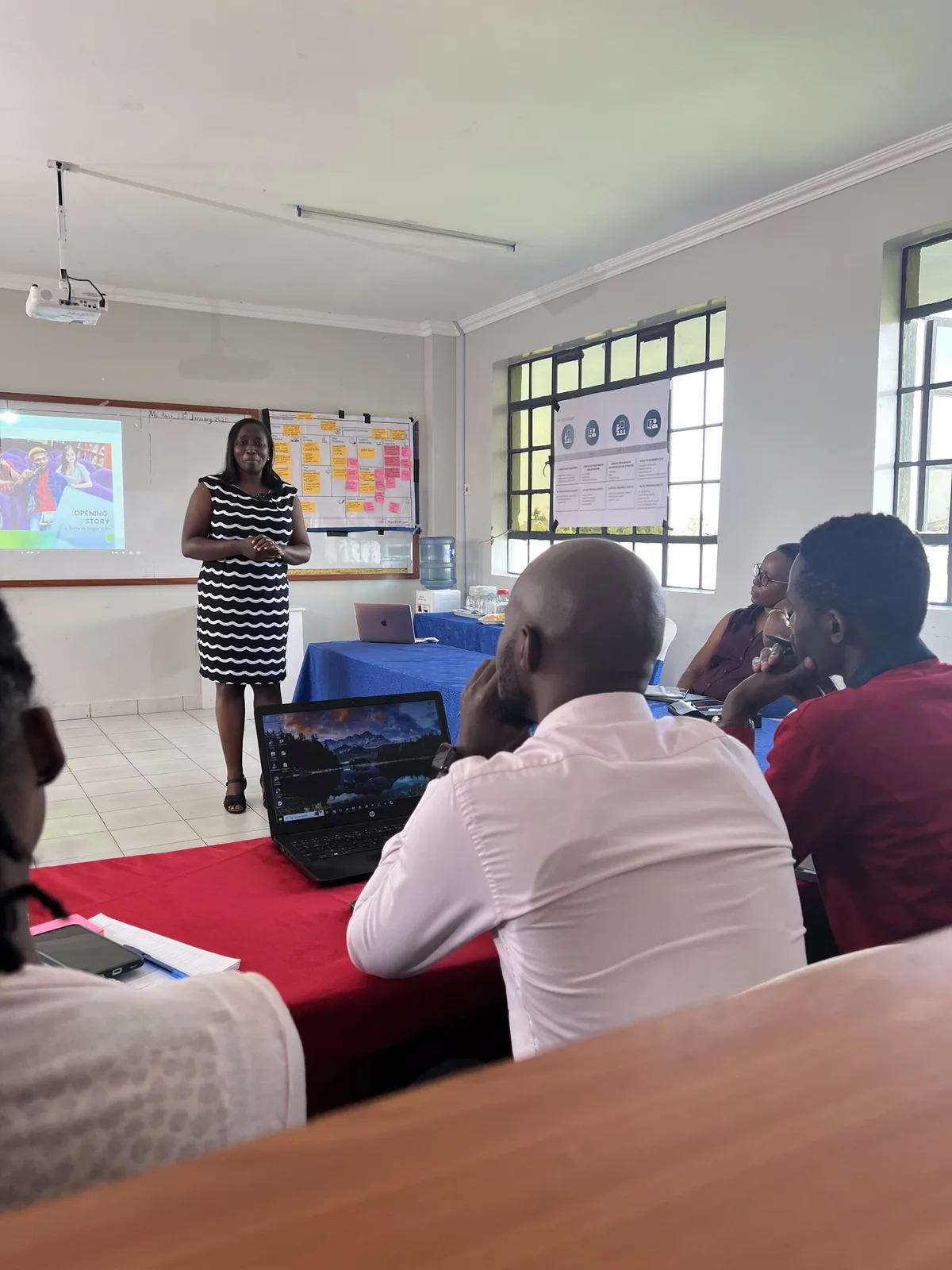 Liza facilitating the Opening Story workshop